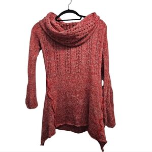 Gorgeous Assymetrical Orange Sweater with Studs. M